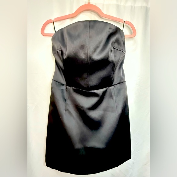 h&m black strapless dress Ladies - Black Ruffle-Trimmed Bandeau Dress - Size: M